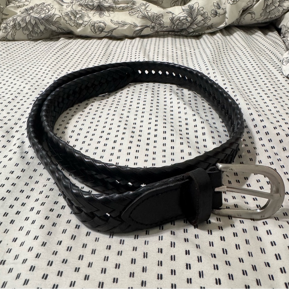 Women’s Black Braided Leather Belt
